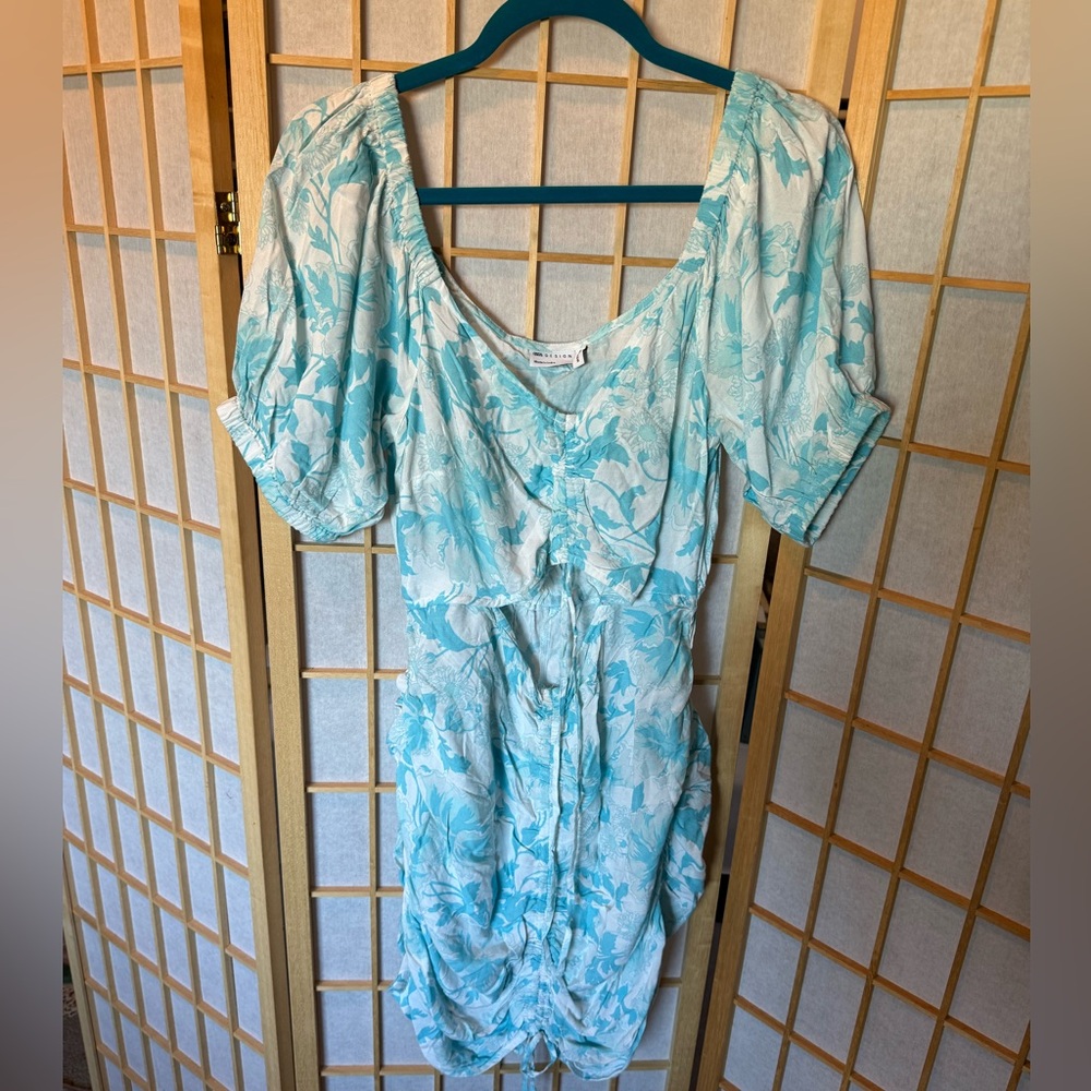 Blue and White Floral Beach Dress